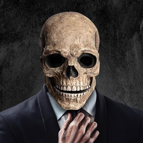 Shalwinn Horror Halloween Totenkopf Maske Gruselig Vollkopf Skelett Maske mit Beweglichem Kiefer, Halloween Kostüm Deko für Herren Damen Halloween Party Rollenspiele Shalwinn Horror Halloween Totenkopf Maske Gruselig Vollkopf Skelett Maske mit Beweglichem Kiefer, Halloween Kostüm Deko für Herren Damen Halloween Party Rollenspiele von Shalwinn