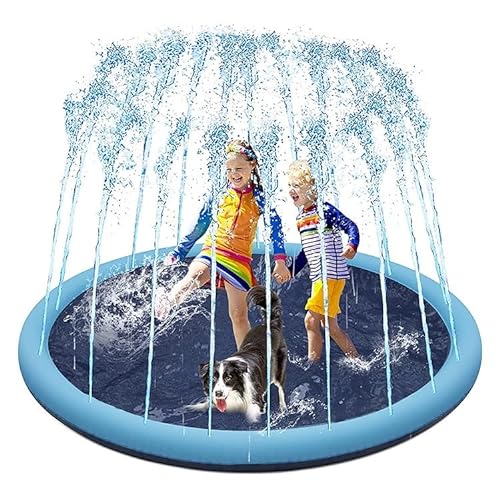 Hunde-Sprinkler-Pad, Wassersprühmatte, Sprinkler for Hunde und Kinder, Kleinkind-Spritzpad, kratzfestes Spritz-Sprinkler-Pad, Haustier-Spritzmatte ( Size : 150 cm ) von Shamdrea