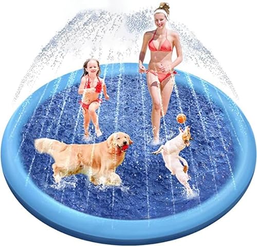 Kleinkind-Spritzpad, Wassersprühmatte, Sprinkler for Hunde und Kinder, Hunde-Sprinkler-Pad, rutschfest, bissfest, Spritz-Sprinkler-Pad ( Size : 170 cm ) von Shamdrea