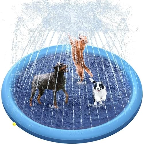Shamdrea Hunde-Sprinkler-Pad, Wassersprühmatte, Kleinkind-Spritzpad, Sprinkler for Hunde und Kinder, Kratzfeste, bissfeste Haustier-Spritzmatte (Size : 150 cm) von Shamdrea