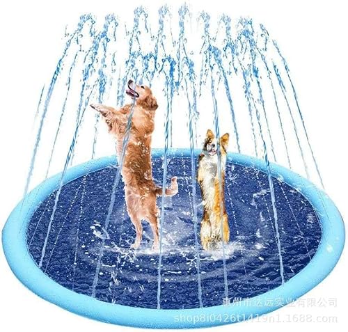 Shamdrea Hundesprinkler-Pad, Wassersprühmatte, Sprinkler for Hunde und Kinder, Kleinkind-Spritzpad, Haustier-Wassersprinkler, verdickte Hundespritzmatte, bissfest, Kratzfest (Size : 150 cm) von Shamdrea