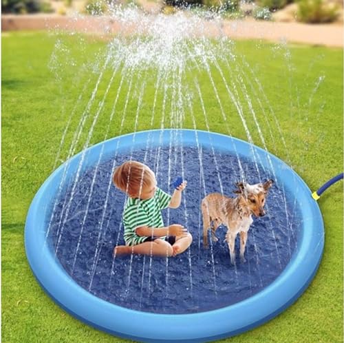 Shamdrea Wassersprühmatte, Kleinkind-Spritzpad, Hundesprinkler-Pad for Hunde und Kinder, Sprinkler for Hunde, Haustier-Wassersprinkler, Haustier-Spritzmatte (Size : 100 cm) von Shamdrea