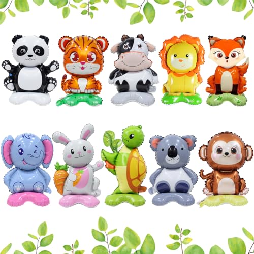 10 Dschungel-Tier-Ballons, Affe, Tiger, Löwe, Panda, Kaninchen, Kuh, Koala, Fuchs, Elefant, Schildkröte Luftballons, Kinder Montage, Schulparty 10 Dschungel-Tier-Ballons, Affe, Tiger, Löwe, Panda, Kaninchen, Kuh, Koala, Fuchs, Elefant, Schildkröte Luftballons, Kinder Montage, Schulparty von Shamoparty