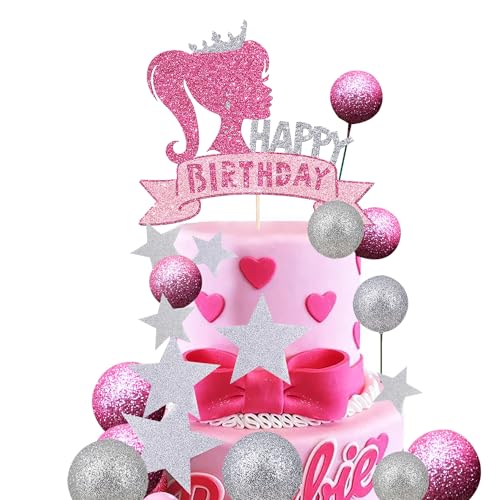 18 RosaTortendeko Mädchen, Happy Birthday Tortendeko, Cake Topper Geburtstag Küchendeko, Prinzessin Deko 18 RosaTortendeko Mädchen, Happy Birthday Tortendeko, Cake Topper Geburtstag Küchendeko, Prinzessin Deko von Shamoparty
