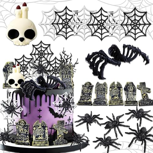 18Stk Spinne Kuchen Topper Set, Spinne Geburtstag Party Supplies, Spinnennetz Cupcake Topper, Halloween Kuchen Topper, Halloween Ornamente von Shamoparty