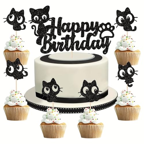 19Stk Katze Geburtstagstorte Dekorationen, Tier Party Dekoration Zubehör, Dessert Cupcake Dekorationen, Haustier Thema 19Stk Katze Geburtstagstorte Dekorationen, Tier Party Dekoration Zubehör, Dessert Cupcake Dekorationen, Haustier Thema von Shamoparty