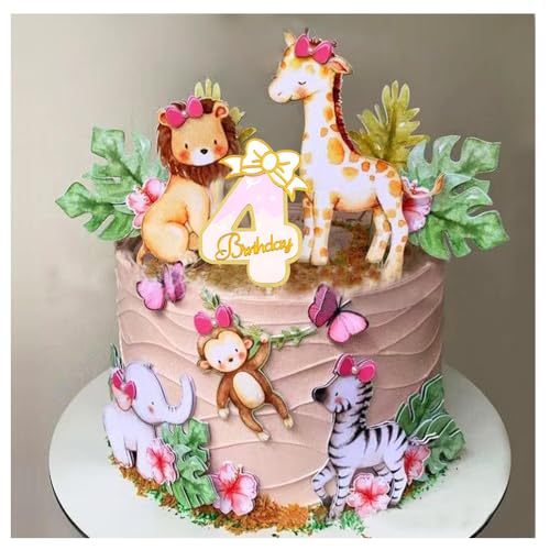 22Stk Tortendeko Kinder 4 Jahren, Geburtstag, Cake Topper Zoo Tortendeko Wald Tiere Kuchendeko Tiere Happy Birthday Tortendeko, Safari Zoo Dschungel Tortendeko, Torten Deko für 4 Jahr Mädchen Junge 22Stk Tortendeko Kinder 4 Jahren, Geburtstag, Cake Topper Zoo Tortendeko Wald Tiere Kuchendeko Tiere Happy Birthday Tortendeko, Safari Zoo Dschungel Tortendeko, Torten Deko für 4 Jahr Mädchen Junge von Shamoparty