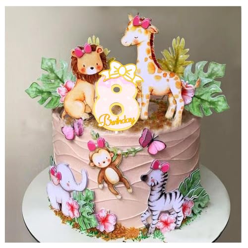 22Stk Tortendeko Kinder 8 Jahren, Geburtstag, Cake Topper Zoo Tortendeko Wald Tiere Kuchendeko Tiere Happy Birthday Tortendeko, Safari Zoo Dschungel Tortendeko, Torten Deko für 8 Jahr Mädchen Junge 22Stk Tortendeko Kinder 8 Jahren, Geburtstag, Cake Topper Zoo Tortendeko Wald Tiere Kuchendeko Tiere Happy Birthday Tortendeko, Safari Zoo Dschungel Tortendeko, Torten Deko für 8 Jahr Mädchen Junge von Shamoparty