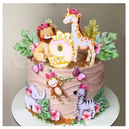 22Stk Tortendeko Kinder 9 Jahren, Geburtstag Cake Topper Zoo Wald Tiere Kuchendeko, Happy Birthday Safari Dschungel, Torten Deko für 9 Jahr Mädchen Junge 22Stk Tortendeko Kinder 9 Jahren, Geburtstag Cake Topper Zoo Wald Tiere Kuchendeko, Happy Birthday Safari Dschungel, Torten Deko für 9 Jahr Mädchen Junge von Shamoparty