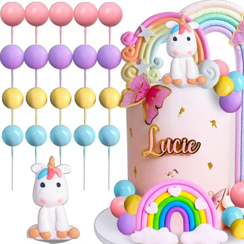23 Stück rosa Kinder Kuchen Topper, Cartoon Pony, Regenbogen Geburtstag, rosa Pony Kuchen Topper für verschiedene Geburtstagsfeiern 23 Stück rosa Kinder Kuchen Topper, Cartoon Pony, Regenbogen Geburtstag, rosa Pony Kuchen Topper für verschiedene Geburtstagsfeiern von Shamoparty