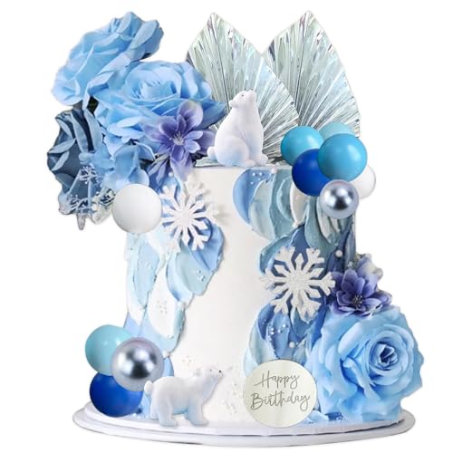 23Stk Eisbär Kuchen Topper, Schneeflocke Kuchen Topper, Winter Party Dekorationen, Damen Kuchen Topper, Hochzeit Dekorationen, Blaue Blume Kuchen Topper,Damen Tortendekoration 23Stk Eisbär Kuchen Topper, Schneeflocke Kuchen Topper, Winter Party Dekorationen, Damen Kuchen Topper, Hochzeit Dekorationen, Blaue Blume Kuchen Topper,Damen Tortendekoration von Shamoparty