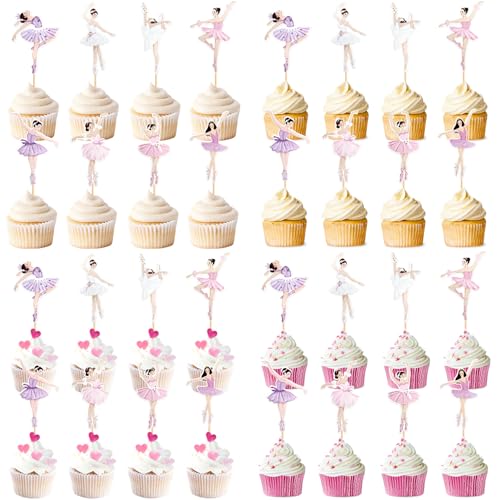 24 Stück Ballerina Girl, wunderschöne Tanztortendekoration, Fee Dessert, Mädchen Tortendekoration, Ballerina Geburtstag Dekoration 24 Stück Ballerina Girl, wunderschöne Tanztortendekoration, Fee Dessert, Mädchen Tortendekoration, Ballerina Geburtstag Dekoration von Shamoparty