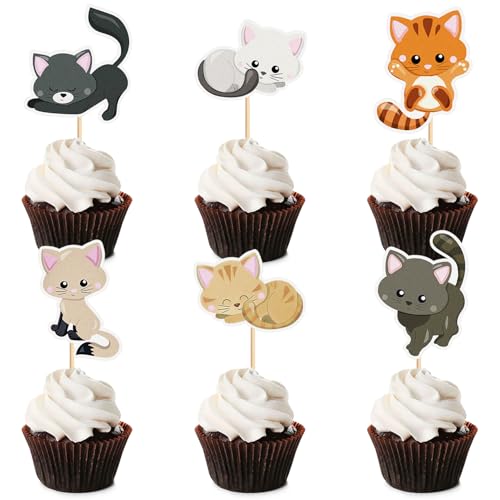 24Stk Katze Kuchen Dekoration, niedliche Katze Geburtstag Party Dekoration, Tier Thema Geburtstag Artikel, Katze Cupcake, Baby Dusche Hochzeitsartikel, Junge Mädchen Kuchen Party Dekoration 24Stk Katze Kuchen Dekoration, niedliche Katze Geburtstag Party Dekoration, Tier Thema Geburtstag Artikel, Katze Cupcake, Baby Dusche Hochzeitsartikel, Junge Mädchen Kuchen Party Dekoration von Shamoparty