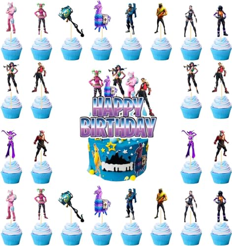 25Stk Geburtstag Tortendeko FortnTortendeko Happy Birthday Tortendeko Geburtstag Happy Birthday Cake Topper für Video game enthusiasts alter Junge und Mädchen 25Stk Geburtstag Tortendeko FortnTortendeko Happy Birthday Tortendeko Geburtstag Happy Birthday Cake Topper für Video game enthusiasts alter Junge und Mädchen von Shamoparty