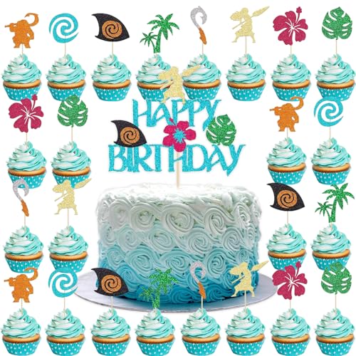 25Stk Kinder Geburtstagskuchen Dekorationen, Jungen Mädchen Party Dekoration Zubehör, Ozean Hawaii Kuchen, Baby Dusche, Cartoon Thema 25Stk Kinder Geburtstagskuchen Dekorationen, Jungen Mädchen Party Dekoration Zubehör, Ozean Hawaii Kuchen, Baby Dusche, Cartoon Thema von Shamoparty