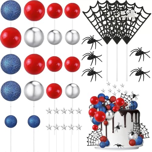 37 Stück Spinne Kuchen Topper, Spinnennetz Kuchen Topper, Spinne Ball Männer Geburtstag Party Kuchen Topper, Kindergeburtstag Kuchen Topper, Pentagramm Kuchen Topper 37 Stück Spinne Kuchen Topper, Spinnennetz Kuchen Topper, Spinne Ball Männer Geburtstag Party Kuchen Topper, Kindergeburtstag Kuchen Topper, Pentagramm Kuchen Topper von Shamoparty