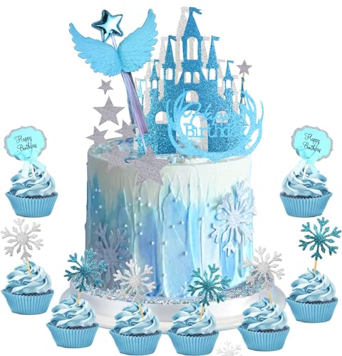 56Stk Feenstab-Kuchenaufsatz Set, Gefrorene Kuchenaufsätze, Mädchen-Geburtstagsdekorationen, Glitter Snowflake Food Tischdekoration Dreamy Ice World Scene Dekoration 56Stk Feenstab-Kuchenaufsatz Set, Gefrorene Kuchenaufsätze, Mädchen-Geburtstagsdekorationen, Glitter Snowflake Food Tischdekoration Dreamy Ice World Scene Dekoration von Shamoparty