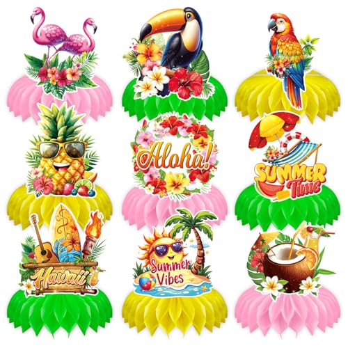 9Stk Hawaiianische Tischdekorationen, Hawaiianisches Thema Party Dekorationen Dekorationen, Geburtstag Party Wabe Zentrum Stücke, Flamingos Papageien Surfbretter Blumen Strand Sommer Party Supplies 9Stk Hawaiianische Tischdekorationen, Hawaiianisches Thema Party Dekorationen Dekorationen, Geburtstag Party Wabe Zentrum Stücke, Flamingos Papageien Surfbretter Blumen Strand Sommer Party Supplies von Shamoparty