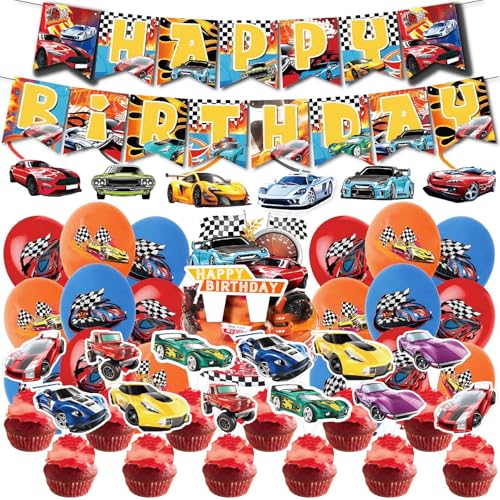 Cars Geburtstag Deko, Kinder Auto Geburtstagsdeko, Auto Luftballons Geburtstag Jungen Mädchen, Pinwheel Small Air Car Geburtstagsdekoration von Shamoparty