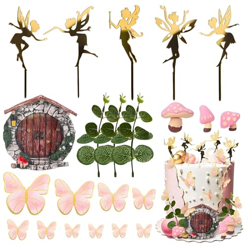 23 Stk Fairy Tortendeko Garden, Rosa Pilz Kuchen Dekorationen, Garten Pilz Haus Kuchen Dekorationen, Schmetterling Kuchen Dekorationen, Geburtstag Party Dekorationen, Garten Fee Kuchen Dekorationen 23 Stk Fairy Tortendeko Garden, Rosa Pilz Kuchen Dekorationen, Garten Pilz Haus Kuchen Dekorationen, Schmetterling Kuchen Dekorationen, Geburtstag Party Dekorationen, Garten Fee Kuchen Dekorationen von Shamoparty