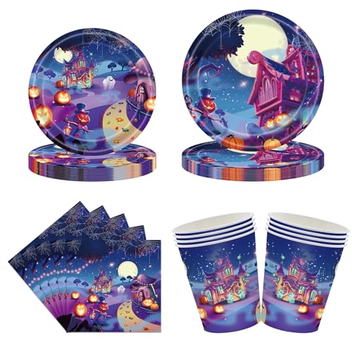 Halloween Thema Geschirr ,Crazy Partygeschirr Geburtstagsfeier Kinder Party Dekoration, Halloween Party Supplies von Shamoparty