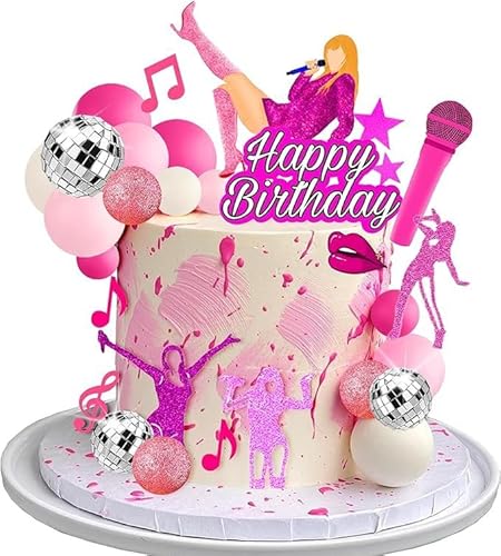 Happy Birthday Lady Tortendeko Schminke Mädchen Tortendeko Kuchendekoration Disco Cupcake Toppers Geburtstagskuchen Deko von Shamoparty