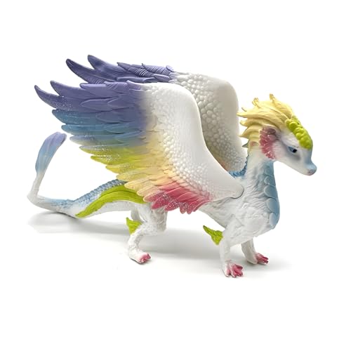 Hochwertiges Regenbogen-Drachen-Plüschtier, Kinderspielzeug, mythologisches Tier, Jungen und Mädchen, geeignet für Geburtstage, Schulabschluss, Schulstart von Shamoparty