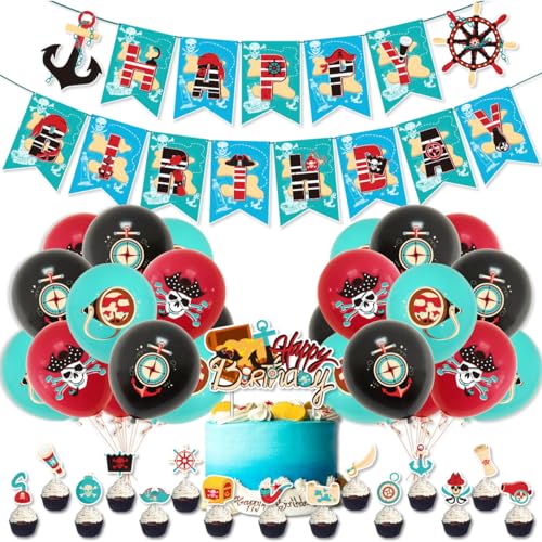Luftballon,Süße Piratenballons für Kinder,Pirat Themed alles Gute zum Geburtstag Banner,Jurassi World Ballon, Dekorieren Sie für Geburtstag, Halloween Junge Luftballon,Süße Piratenballons für Kinder,Pirat Themed alles Gute zum Geburtstag Banner,Jurassi World Ballon, Dekorieren Sie für Geburtstag, Halloween Junge von Shamoparty