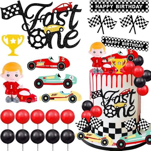 Rennwagen Kuchen Topper, Rennwagen 1. Geburtstag Kuchen Topper, rot und schwarz Ball Junge Geburtstag Kuchen Topper, Rennwagen Chequered Flag Theme Kuchen Topper Rennwagen Kuchen Topper, Rennwagen 1. Geburtstag Kuchen Topper, rot und schwarz Ball Junge Geburtstag Kuchen Topper, Rennwagen Chequered Flag Theme Kuchen Topper von Shamoparty