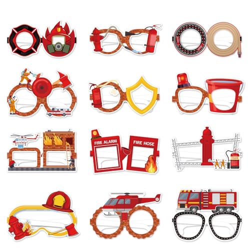 Shamoparty 12 Feuerwehr-Brillen-Fotodeko, Kinderfest-Einrichtungsgegenstände, Brille mit Maske, rotes Thema, lustige Partyartikel, Geburtstagsfest-Einrichtungen für Jungs und Mädchen, unisex Shamoparty 12 Feuerwehr-Brillen-Fotodeko, Kinderfest-Einrichtungsgegenstände, Brille mit Maske, rotes Thema, lustige Partyartikel, Geburtstagsfest-Einrichtungen für Jungs und Mädchen, unisex von Shamoparty