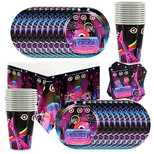 Shamoparty 61Stk Party-Set Disco für Kindergeburtstag mit Teller + Becher + Servietten +Tischtücher Deko Disco Partygeschirr Musik Tischdekoration Mottoparty… Shamoparty 61Stk Party-Set Disco für Kindergeburtstag mit Teller + Becher + Servietten +Tischtücher Deko Disco Partygeschirr Musik Tischdekoration Mottoparty… von Shamoparty