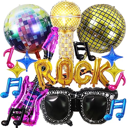 Shamoparty Disco Geburtstagsfeier, Musik Party Dekoration, Musik Folienballon, für Geburtstag Party Dekorationen Musik Thema Party Supplies für Erwachsene und Kinder Shamoparty Disco Geburtstagsfeier, Musik Party Dekoration, Musik Folienballon, für Geburtstag Party Dekorationen Musik Thema Party Supplies für Erwachsene und Kinder von Shamoparty