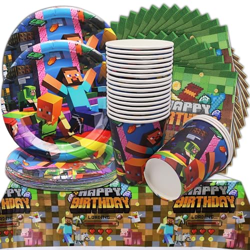 Spiel Partyzubehör Set, 61Pcs KinderspielPartygeschirr, Gaming Thema Geburtstag Partygeschirr Dekoration,Serviert 20 Gäste für Tischdekoration Geburtstag Spielthema Party Spiel Partyzubehör Set, 61Pcs KinderspielPartygeschirr, Gaming Thema Geburtstag Partygeschirr Dekoration,Serviert 20 Gäste für Tischdekoration Geburtstag Spielthema Party von Shamoparty