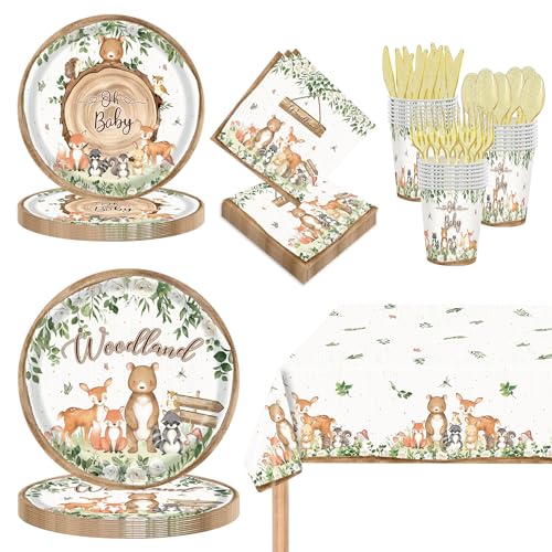 WoodlandTiere Party Geschirr Geburtstag Deko, Dschungel Safari Partygeschirr Set,Kindergeburtstag für 20 Gäste, Teller Animals Tassen Servietten Tischdecke WoodlandTiere Party Geschirr Geburtstag Deko, Dschungel Safari Partygeschirr Set,Kindergeburtstag für 20 Gäste, Teller Animals Tassen Servietten Tischdecke von Shamoparty
