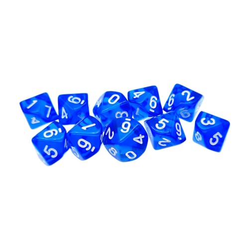 Würfel d10,Transparent Polyhedral Dice 10 Pack Blau 10 Seitige Würfel für DND MTG RPG Dungeons und Dragons Party Familiy Gathering Table Games 22mm Würfel d10,Transparent Polyhedral Dice 10 Pack Blau 10 Seitige Würfel für DND MTG RPG Dungeons und Dragons Party Familiy Gathering Table Games 22mm von ShanBye