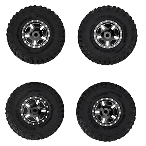 Fernbedienung Crawler Autoreifen, langlebig 4 Stück 1in Felgen Fester Guter Grip für Axiale SCX24 90081 AXI00001 AXI00002 1/24 Modelle (Schwarz) von Shanrya