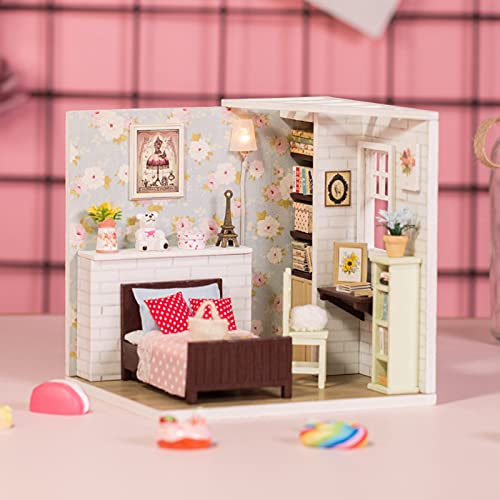 Miniatur-Puppenhaus, schöne Montage, Miniatur-Puppenhaus, robust, kompakt in der Größe, schön für Schlafzimmer, Wohnzimmer, Büro, Dekoration von Shanrya