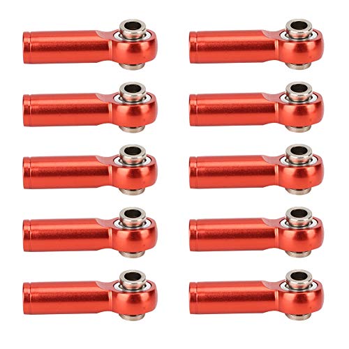 RC Auto Spurstangenkopf, M4 Positiv Negativ Gewinde 10Pcs Spurstangenkopf, Rc Auto Zubehör Spurstange für Spielzeugmodell Rc Auto Spielzeug(rot) von Shanrya