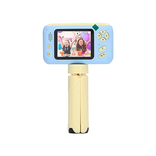 Shanrya Kinderkamera-Spielzeug, über USB Wiederaufladbare -Selfie-Kamera 1080P für den Außenbereich (Blau Gelb) von Shanrya