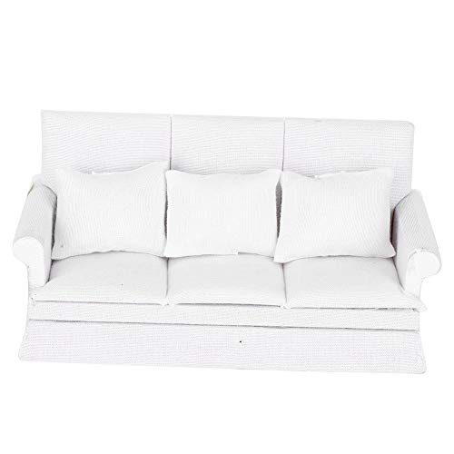 Shanrya Puppenhaus Sofa, 1:12 Puppenhaus Mini Sofa mit 3 Stück Kissen, Wohnzimmermöbel, Holzpuppenhaus Dekoration, Zubehör Shanrya Puppenhaus Sofa, 1:12 Puppenhaus Mini Sofa mit 3 Stück Kissen, Wohnzimmermöbel, Holzpuppenhaus Dekoration, Zubehör von Shanrya