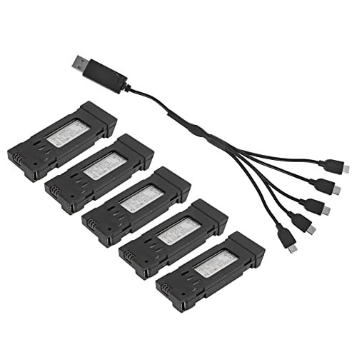 Shanrya RC Quadrocopter Ersatzteile, Schwarz, Leicht, Sicher, Überladungsschutz, Drohne, Lithiumbatterie, 3,7 V, 600 MAh, Batterie für JY019 Shanrya RC Quadrocopter Ersatzteile, Schwarz, Leicht, Sicher, Überladungsschutz, Drohne, Lithiumbatterie, 3,7 V, 600 MAh, Batterie für JY019 von Shanrya