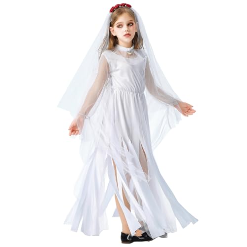 Shaohan Halloween Kostüm Zombie Braut, Horror Zombie Brautkleid mit Rosenschleier und Halskette, Friedhofsbraut Kleid Geisterbraut Kostüm Damen für Halloween Fasching Karneval Schicke Party Shaohan Halloween Kostüm Zombie Braut, Horror Zombie Brautkleid mit Rosenschleier und Halskette, Friedhofsbraut Kleid Geisterbraut Kostüm Damen für Halloween Fasching Karneval Schicke Party von Shaohan