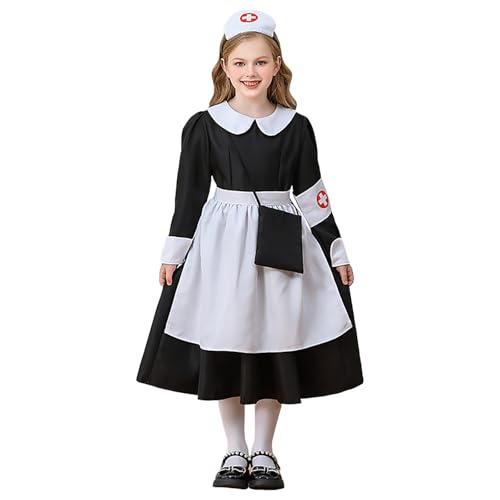 Shaohan Mädchen Zombie Krankenschwester Kostüm, Halloween Fancy Outfit Krankenhaus Arbeiter Uniform 5-15 Jahre von Shaohan
