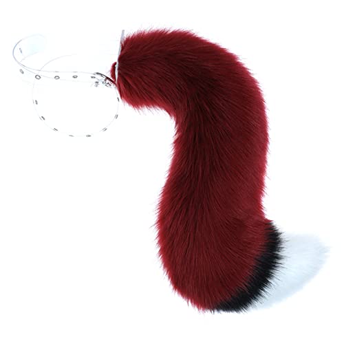 ShapeW Wolf Tail Red Tail Cosplay Plush Tail Cosplay Furry Tail Costume Tail Prop Halloween Fancy Dress Cosplay Plush Tail von ShapeW