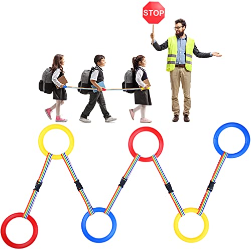 6 Stück Kleinkinder Wanderseile Vorschule Walking Rope Kinder Griffe Sicherheit bunte Leine abnehmbares Übergangsseil für Kinder Kindertagesstätte Schule Kindergarten Outdoor Zubehör (rot, gelb, blau) von Shappy