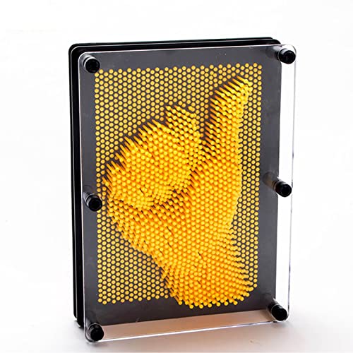3D Pin Art Sensorisches Spielzeug Nadeln Intellektuelles Spaß Spielzeug Kunststoff Pin Art Palm Board Groß (Gelb-15.2 cm x 20.3 cm) von Sharkwill