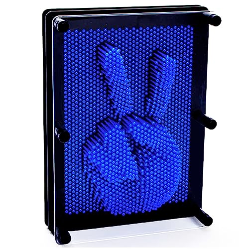 Sharkwill 3D Pin Art Intellectual Fun Toy Blue Plastic Pin Art Palm Board Push Pin Toy (Blue-6 x 8 Inches) von Sharkwill