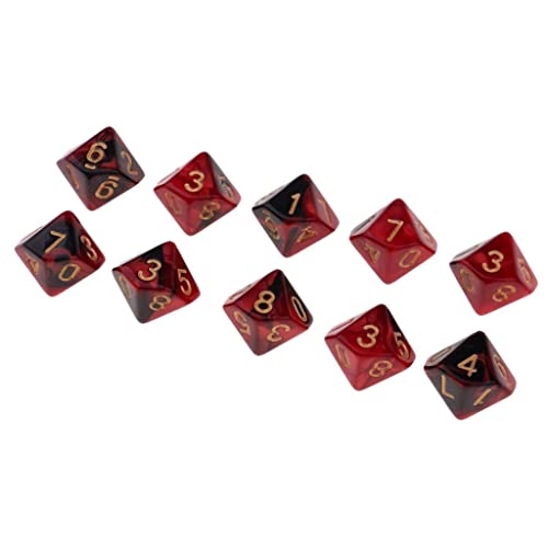 10x Würfelset für Zweifarbige Würfel für RPG Spiele, 16 Mm Mehrseitiges D10, Rot + Schwarz 10x Würfelset für Zweifarbige Würfel für RPG Spiele, 16 Mm Mehrseitiges D10, Rot + Schwarz von Sharplace
