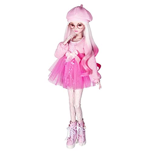 Charmant 1/3 Puppenpullover Dress Set Pink für BJD Abendkleider Wickelsets von Sharplace