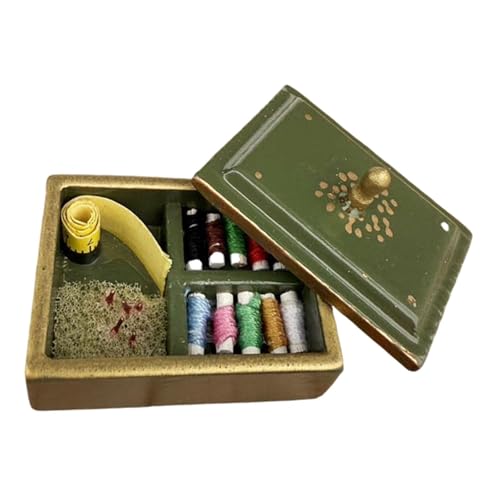 Sharplace 1/12 Dollhouse Sewing Tool Kit Puppenzubehör Dekoration Lebensszene Simulation Accessoires Spielzeug für Haushaltshäuser Ornamente, GrÜn von Sharplace